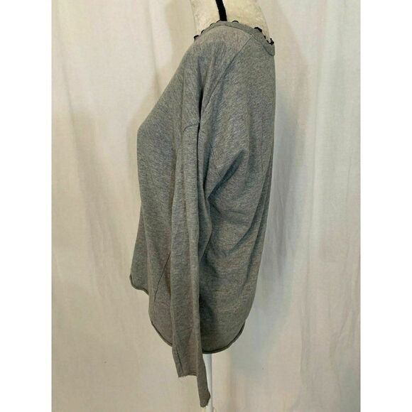 Zara Womens Gray Long Sleeve Crew Neck Top Sweater  Sweatshirt Small - Picture 3 of 6